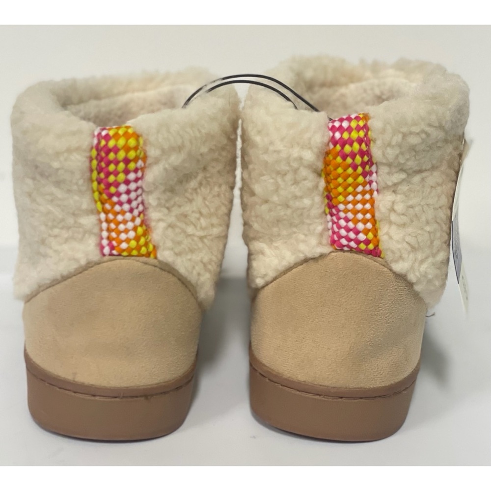 NWT Dearfoams Whitney Teddy Ankle Boot Slippers Cream Size S (5 - 6) - Picture 5 of 6